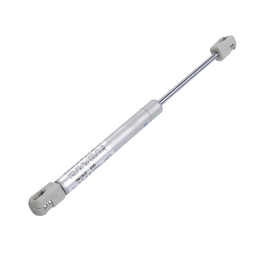 Cabinet gas spring with plastic ends
